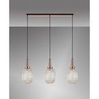 NLK06069 Amsterdam 3 Light Linear Pendant Copper Matt Black