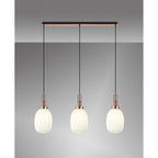 NLK06079 Amsterdam 3 Light Linear Pendant Copper Matt Black