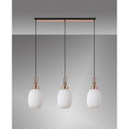 NLK06079 Amsterdam 3 Light Linear Pendant Copper Matt Black