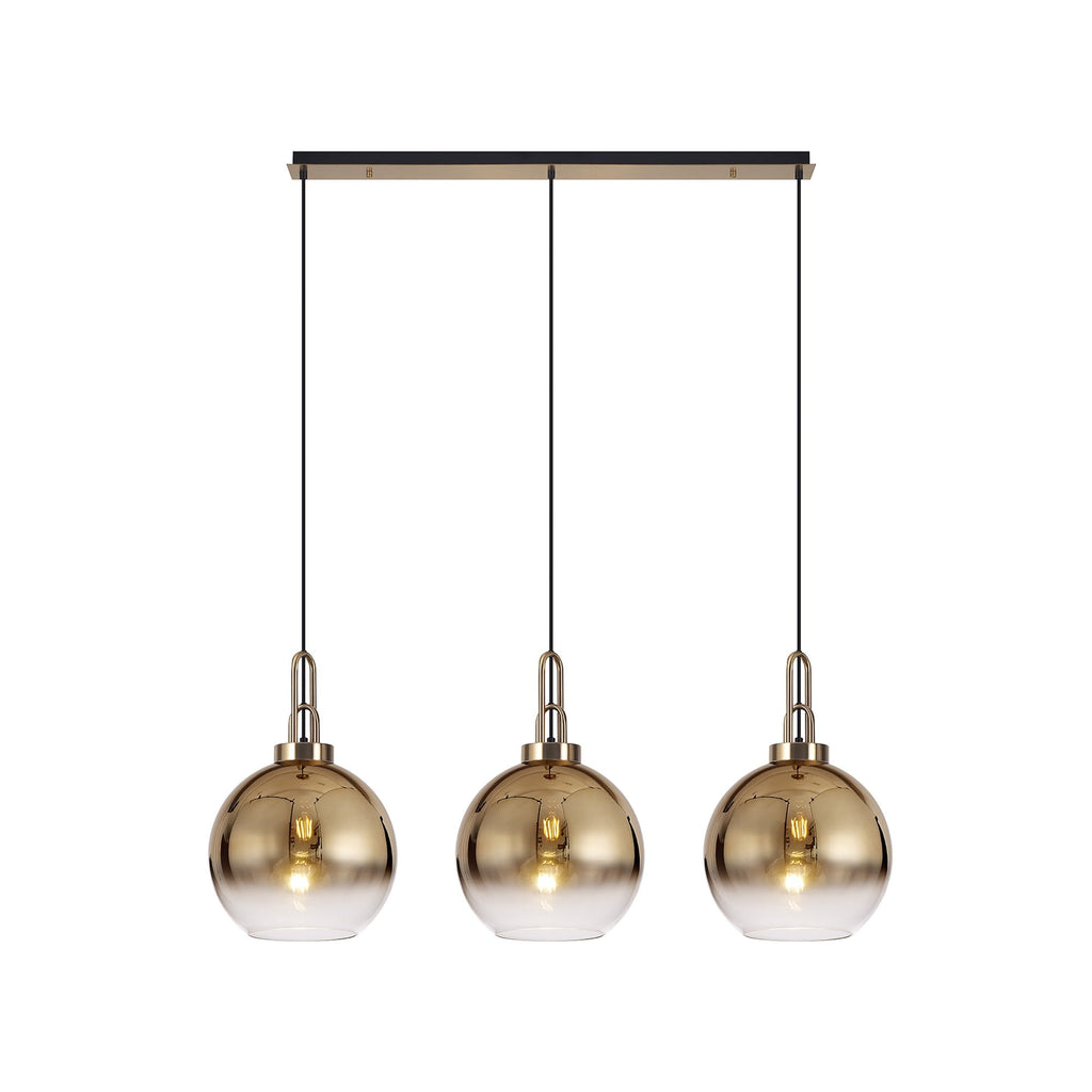NLK06089 Acme 3 Light Linear Pendant Brass Gold Matt Black