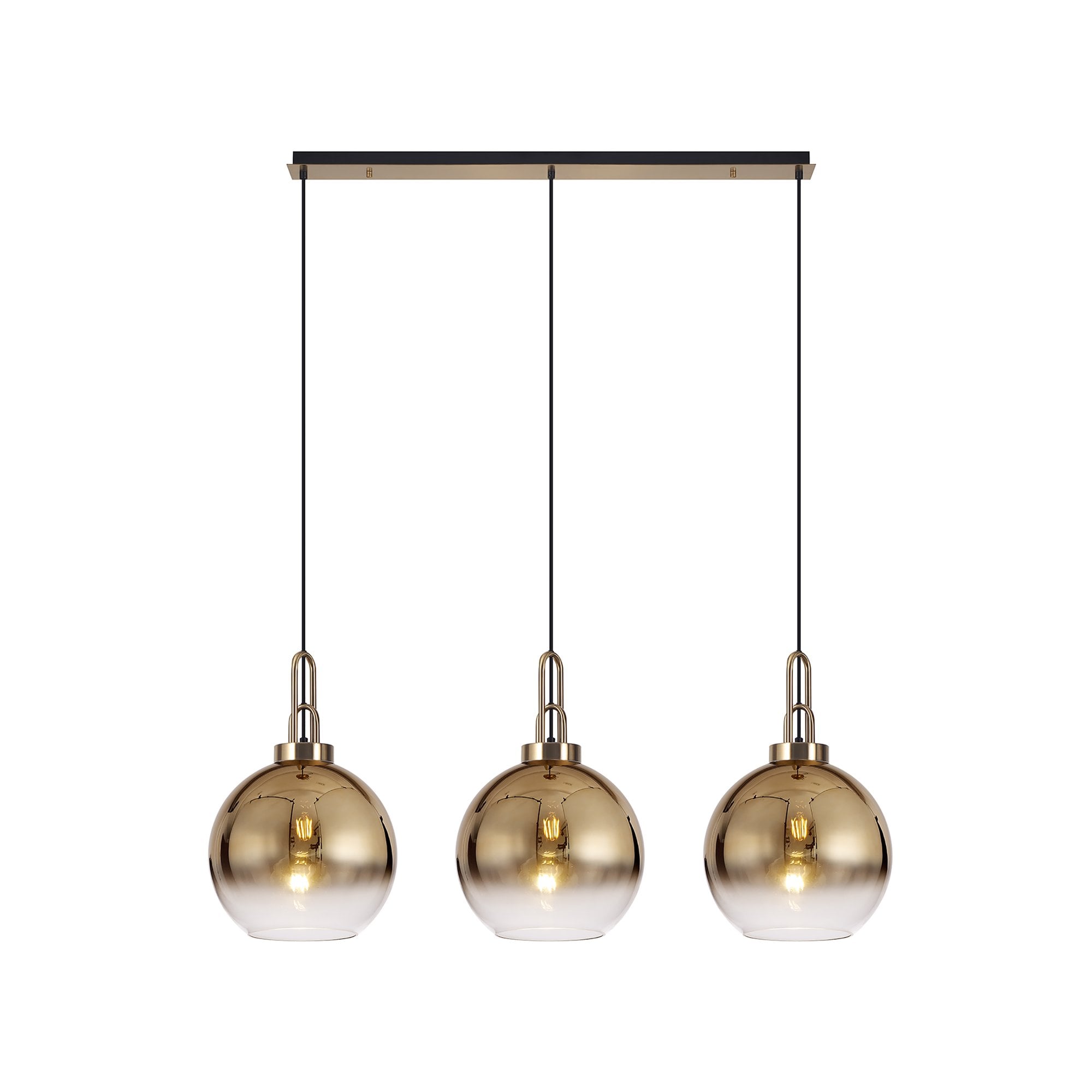 NLK06089 Acme 3 Light Linear Pendant Brass Gold Matt Black
