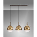 NLK06089 Acme 3 Light Linear Pendant Brass Gold Matt Black
