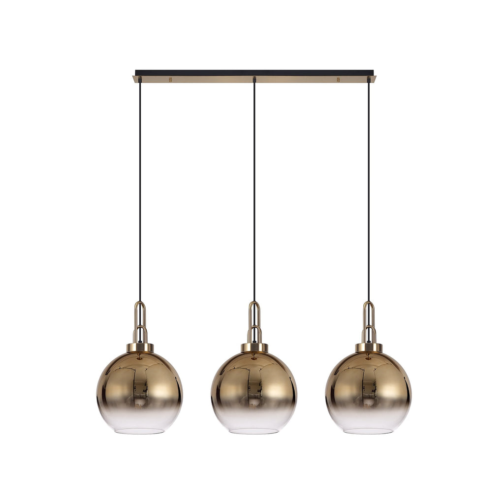 NLK06089 Acme 3 Light Linear Pendant Brass Gold Matt Black