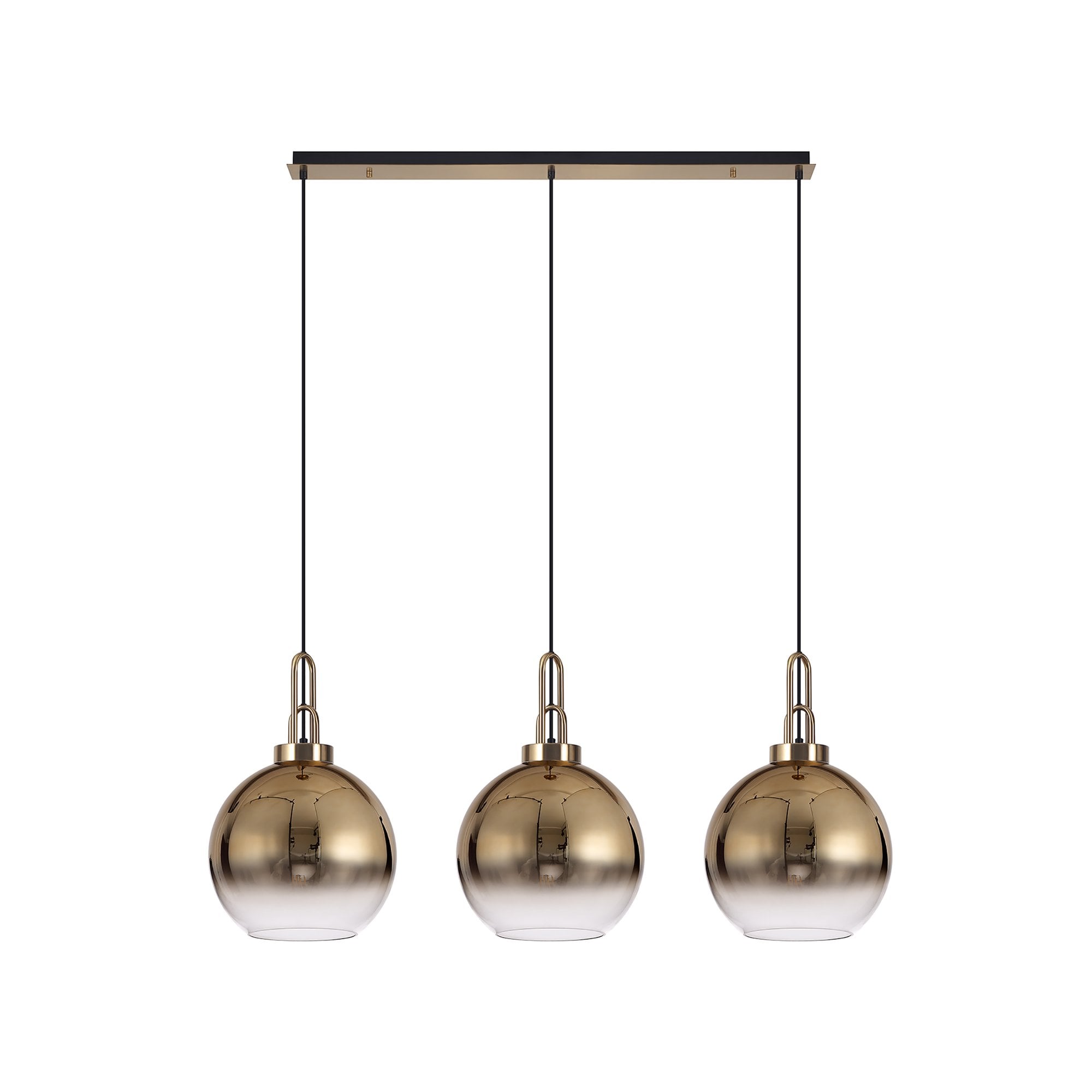 NLK06089 Acme 3 Light Linear Pendant Brass Gold Matt Black