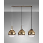 NLK06089 Acme 3 Light Linear Pendant Brass Gold Matt Black