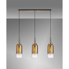 NLK06099 Acme 3 Light Linear Pendant Brass Gold Matt Black