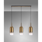 NLK06099 Acme 3 Light Linear Pendant Brass Gold Matt Black