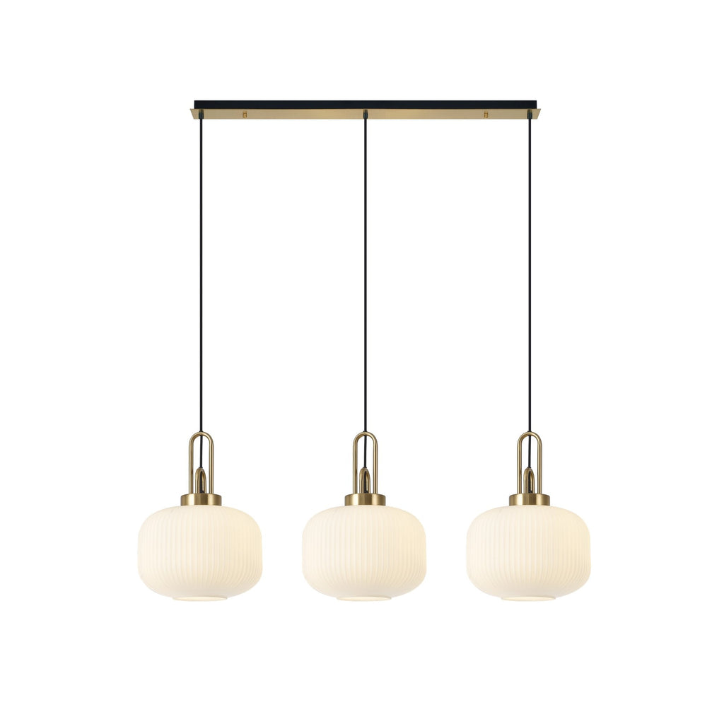 NLK06109 Acme 3 Light Linear Pendant Brass Gold Matt Black