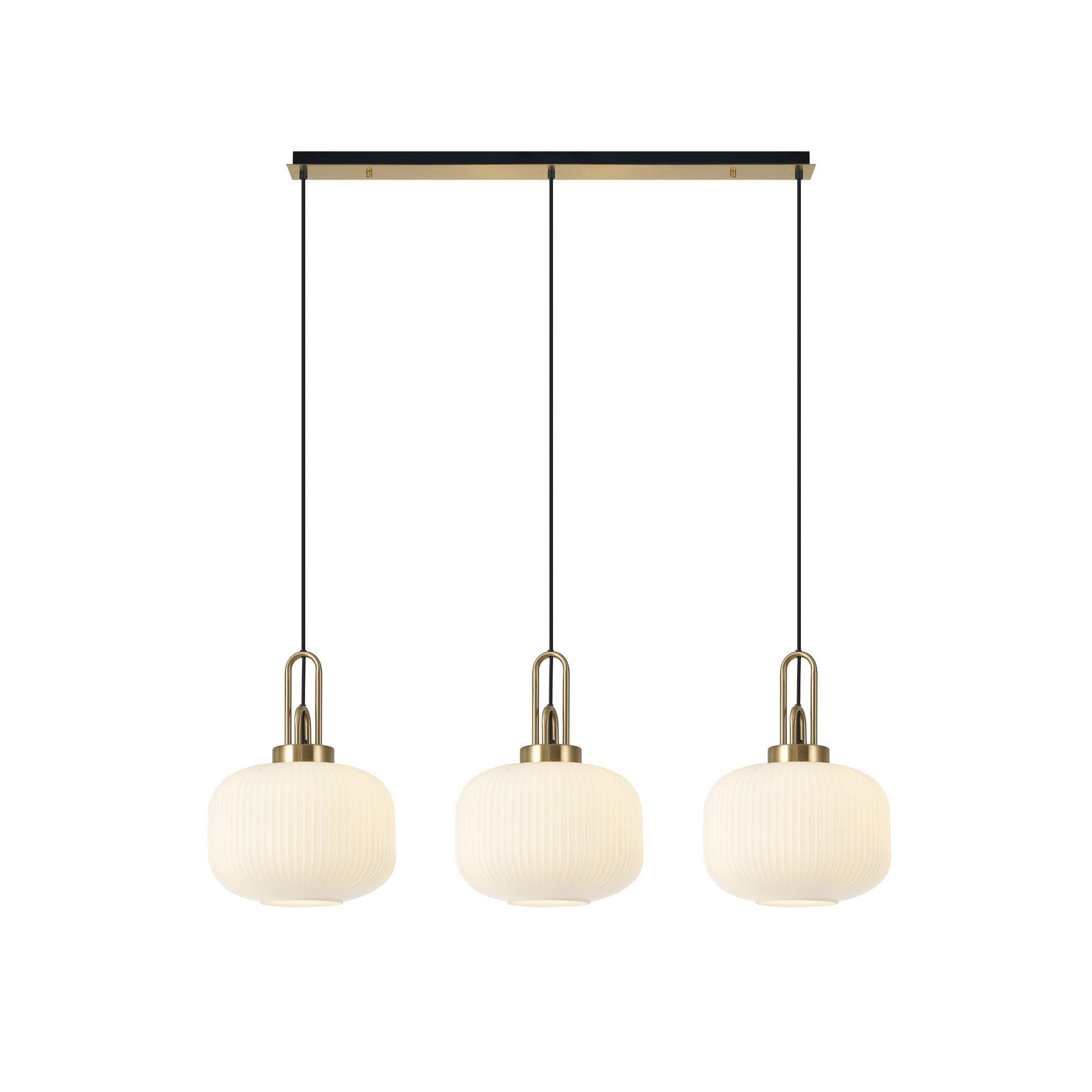 NLK06109 Acme 3 Light Linear Pendant Brass Gold Matt Black