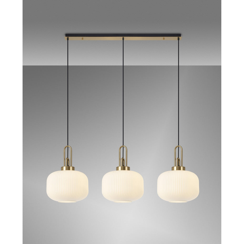 NLK06109 Acme 3 Light Linear Pendant Brass Gold Matt Black