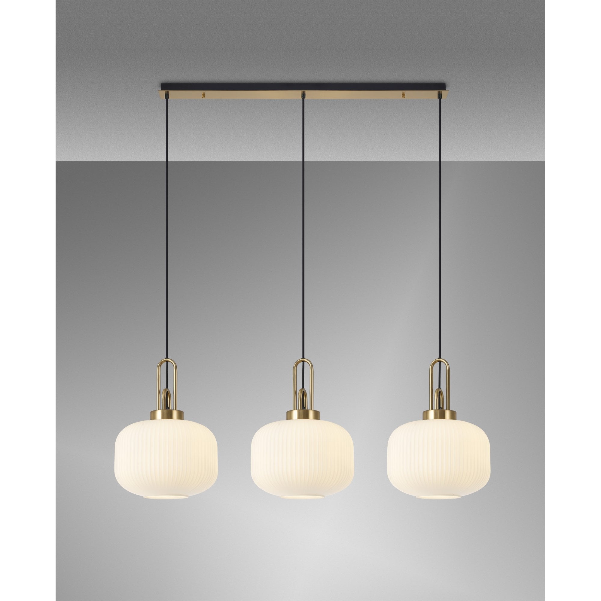 NLK06109 Acme 3 Light Linear Pendant Brass Gold Matt Black