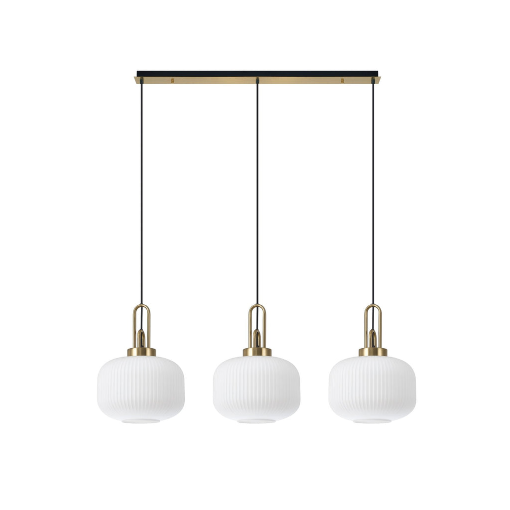 NLK06109 Acme 3 Light Linear Pendant Brass Gold Matt Black