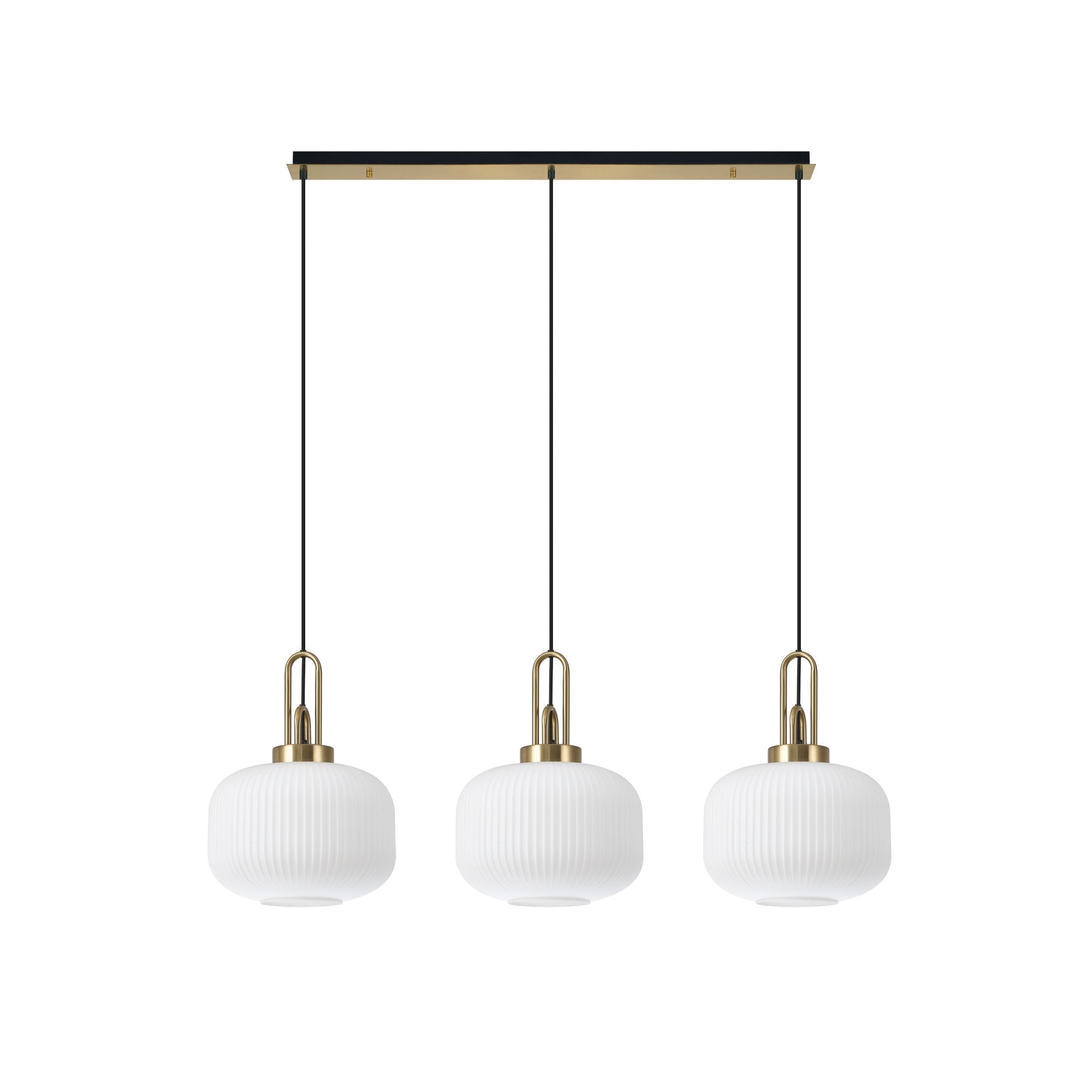 NLK06109 Acme 3 Light Linear Pendant Brass Gold Matt Black
