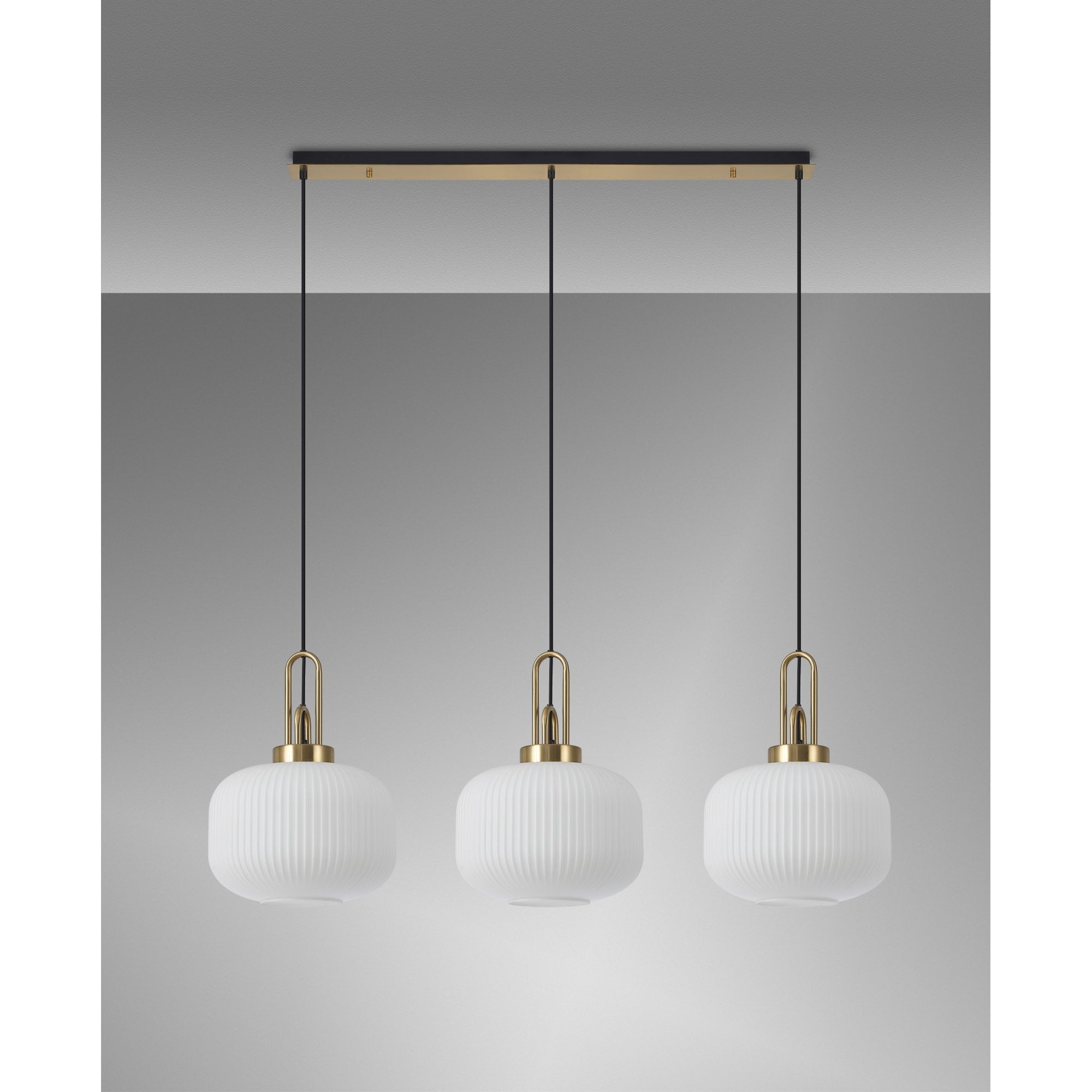 NLK06109 Acme 3 Light Linear Pendant Brass Gold Matt Black