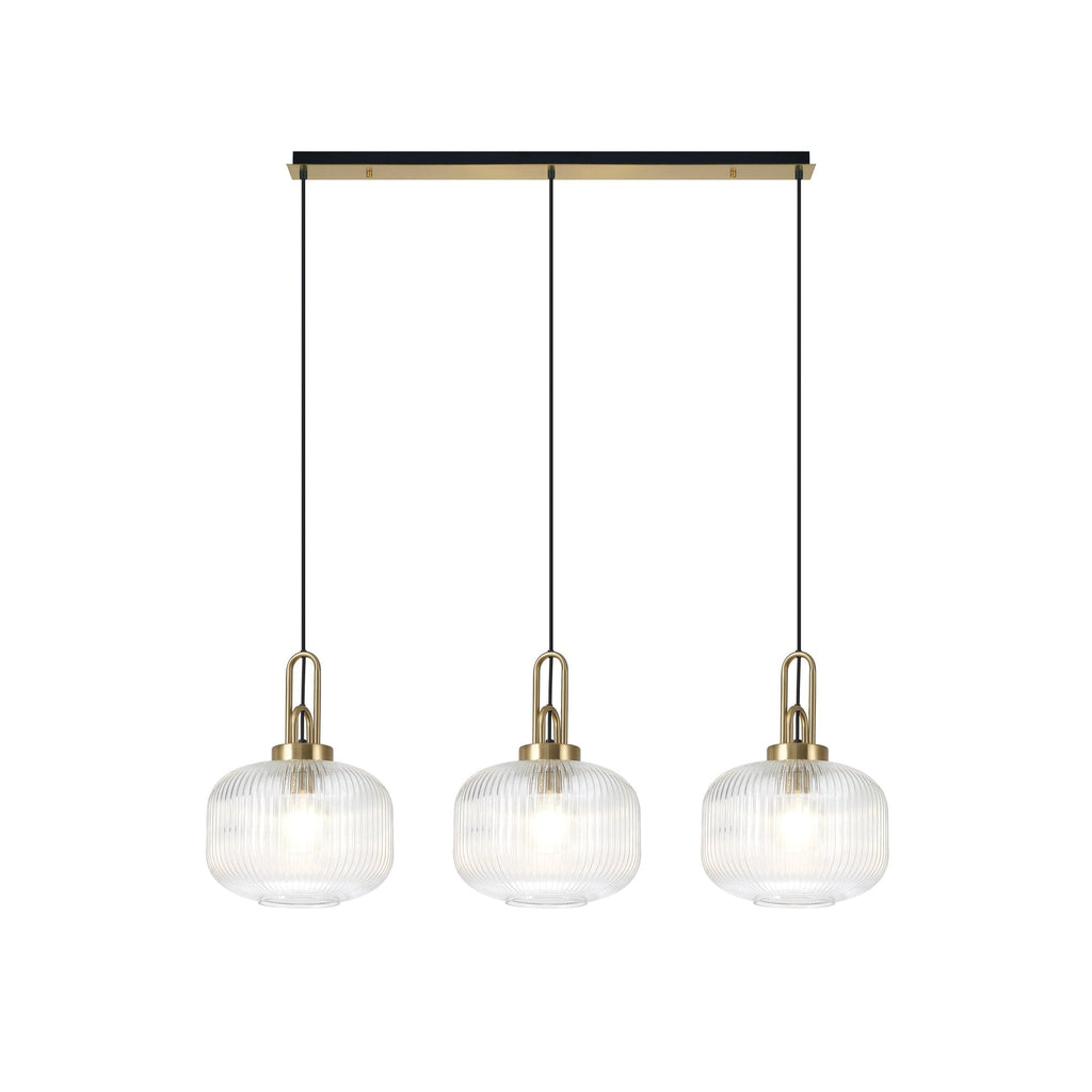NLK06119 Acme 3 Light Linear Pendant Brass Gold Matt Black