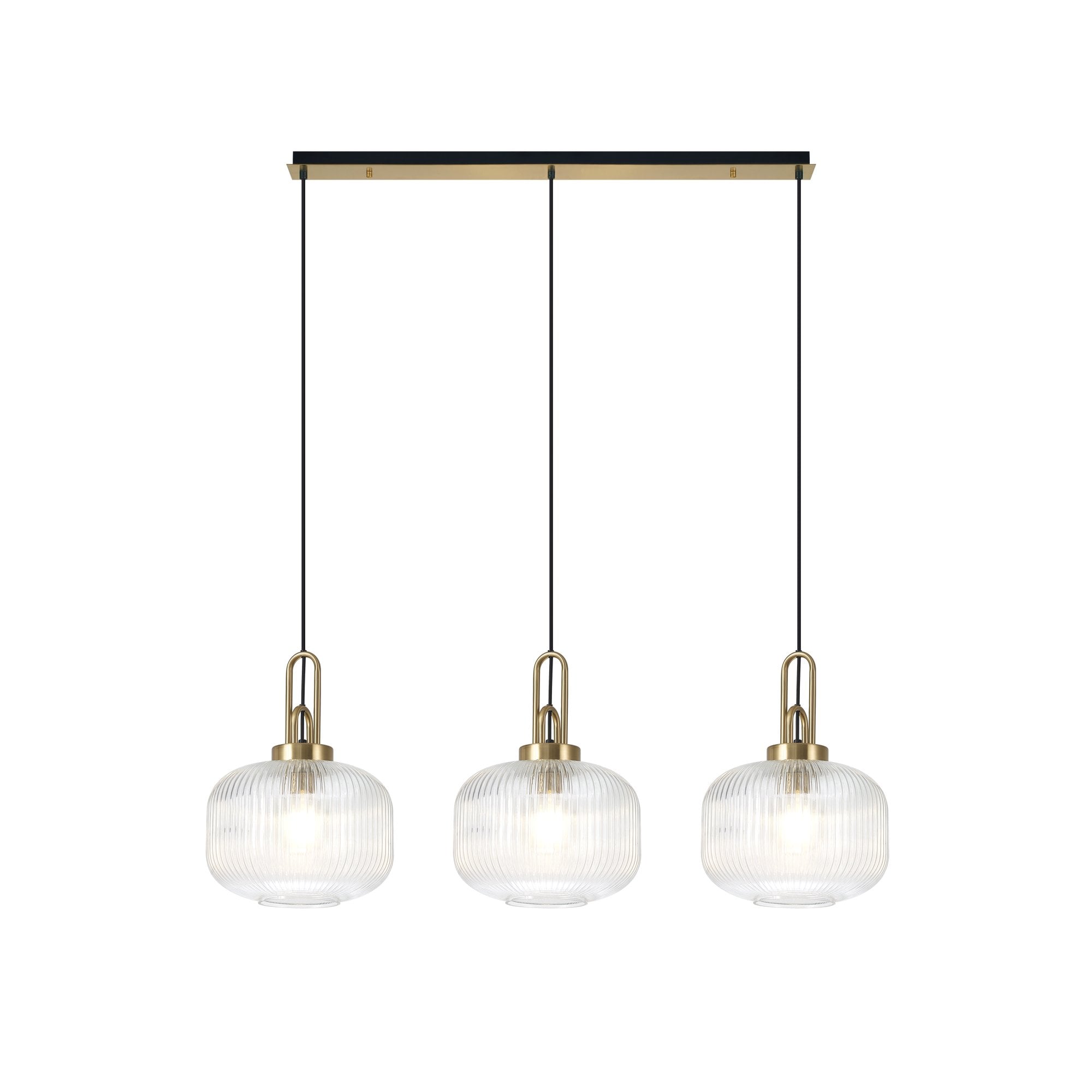 NLK06119 Acme 3 Light Linear Pendant Brass Gold Matt Black