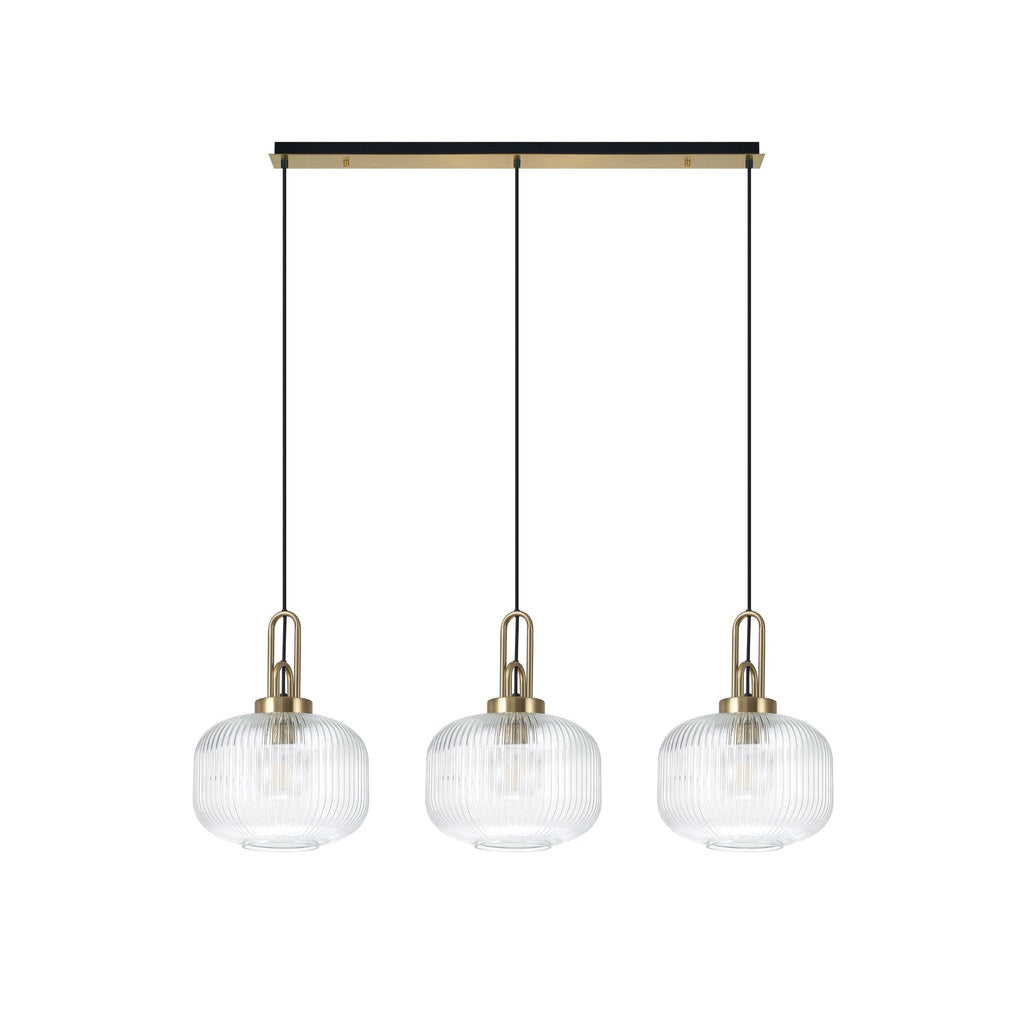 NLK06119 Acme 3 Light Linear Pendant Brass Gold Matt Black