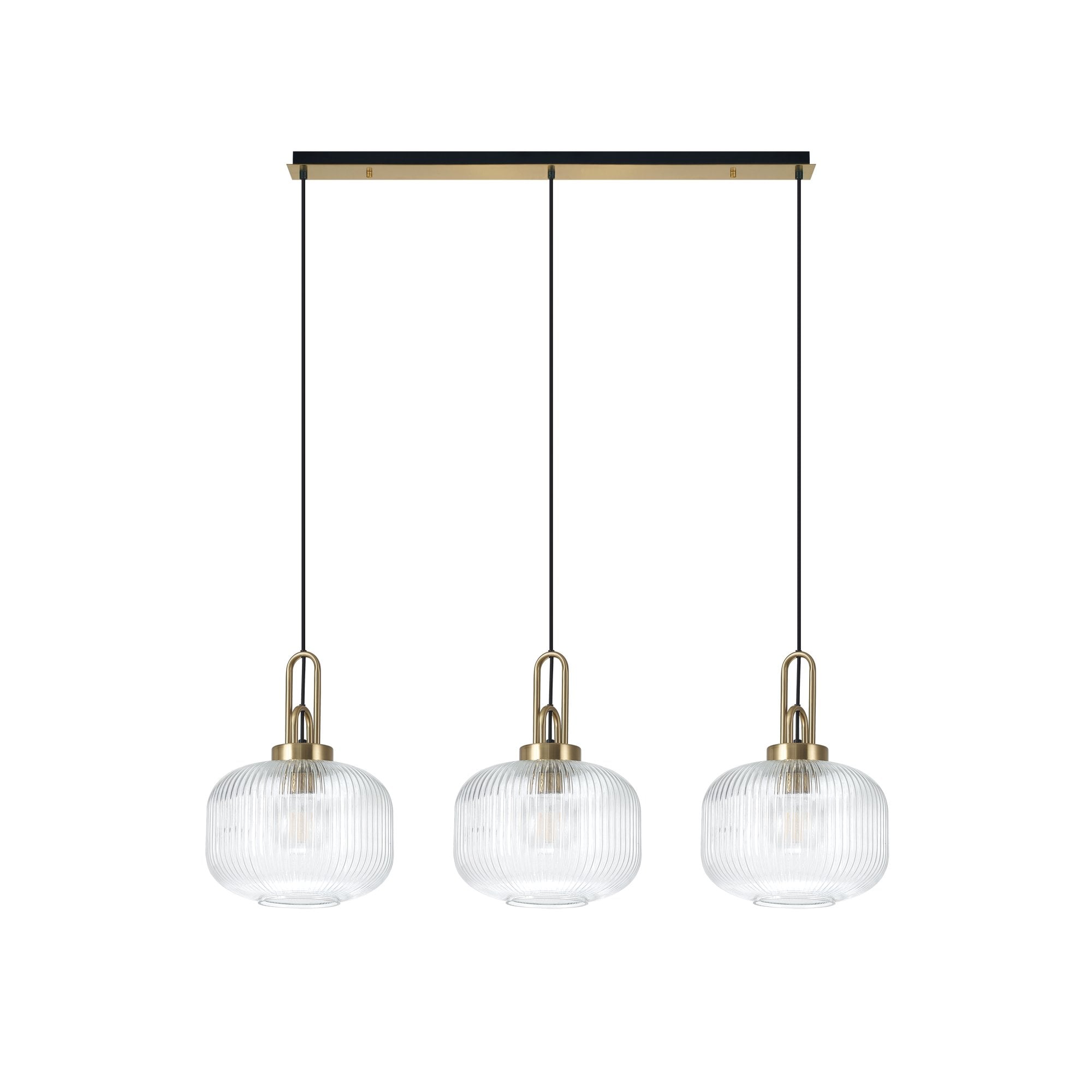 NLK06119 Acme 3 Light Linear Pendant Brass Gold Matt Black