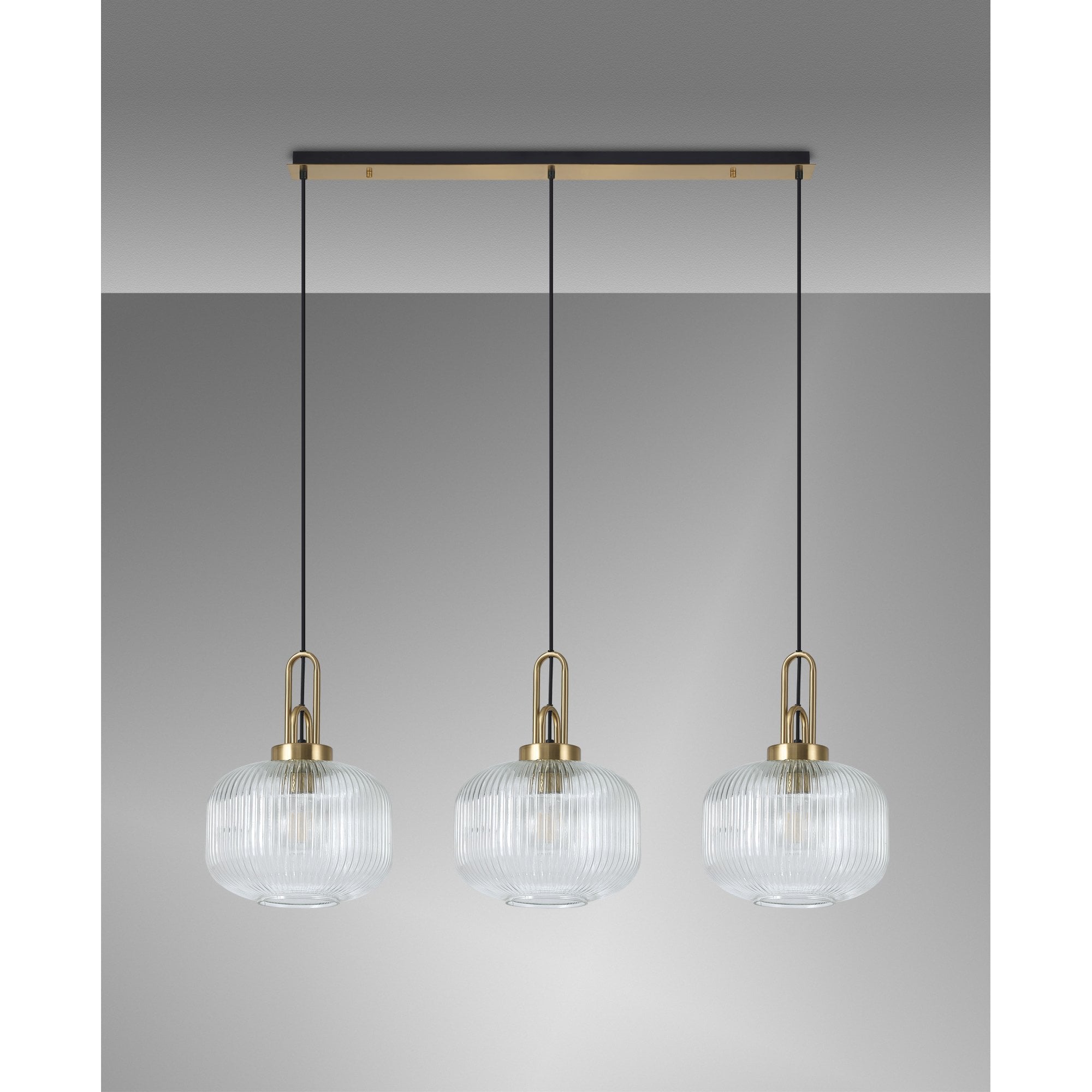 NLK06119 Acme 3 Light Linear Pendant Brass Gold Matt Black