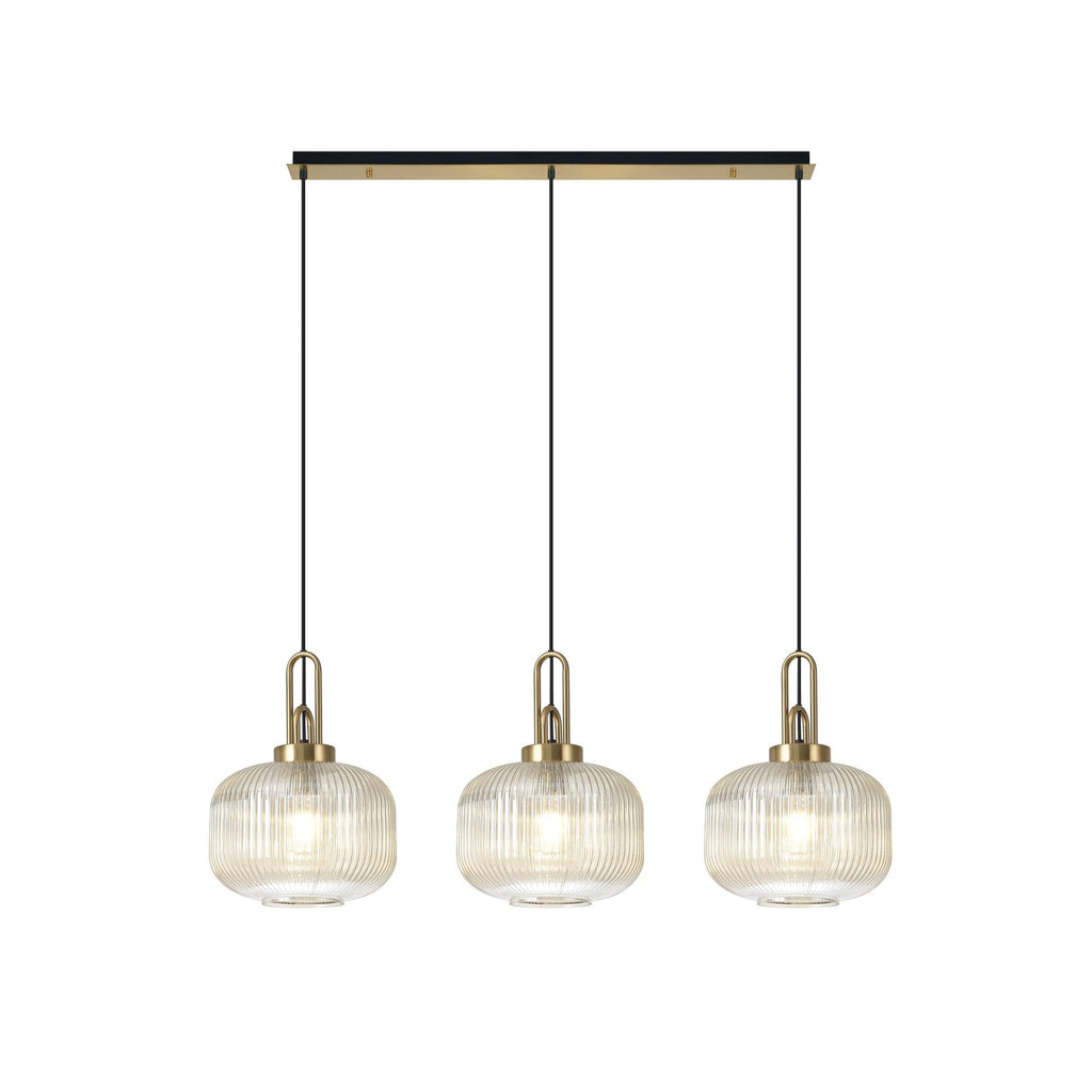 NLK06129 Acme 3 Light Linear Pendant Brass Gold Matt Black