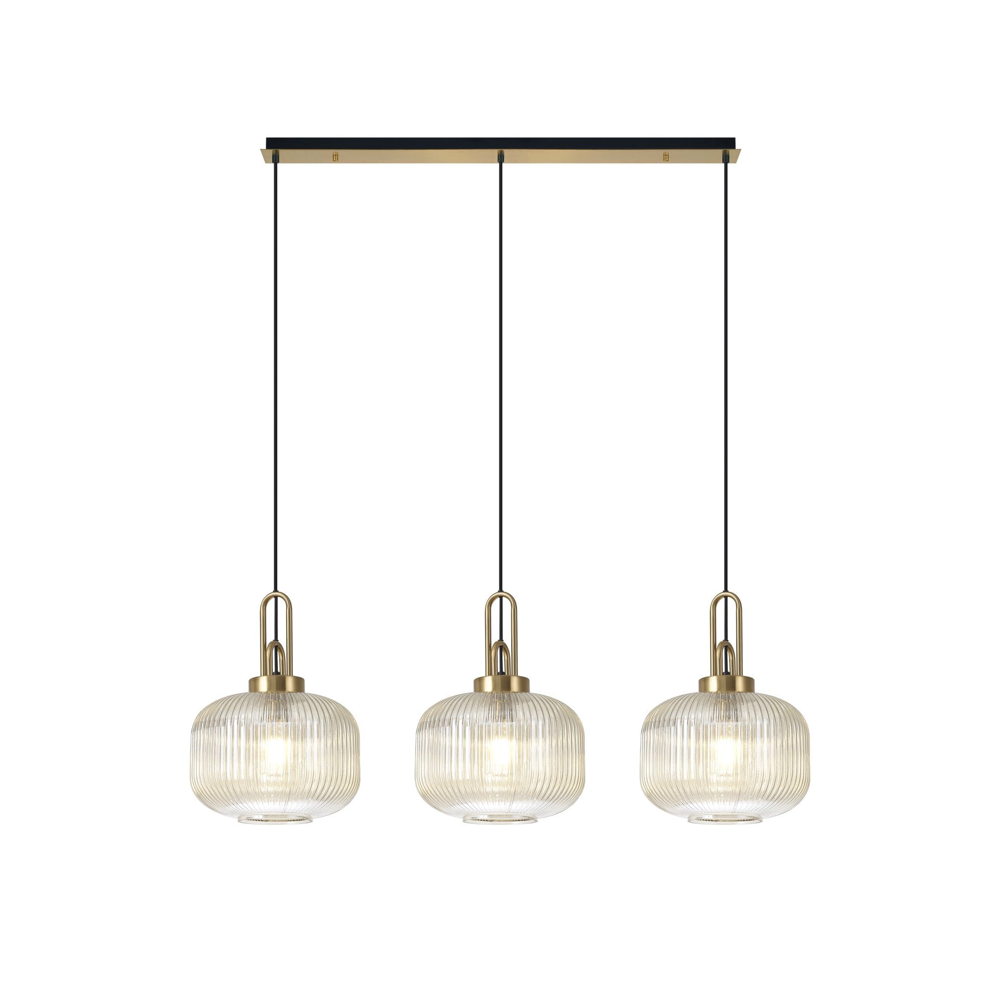NLK06129 Acme 3 Light Linear Pendant Brass Gold Matt Black
