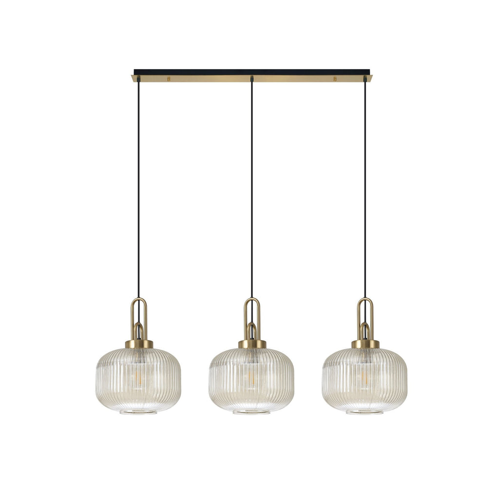 NLK06129 Acme 3 Light Linear Pendant Brass Gold Matt Black