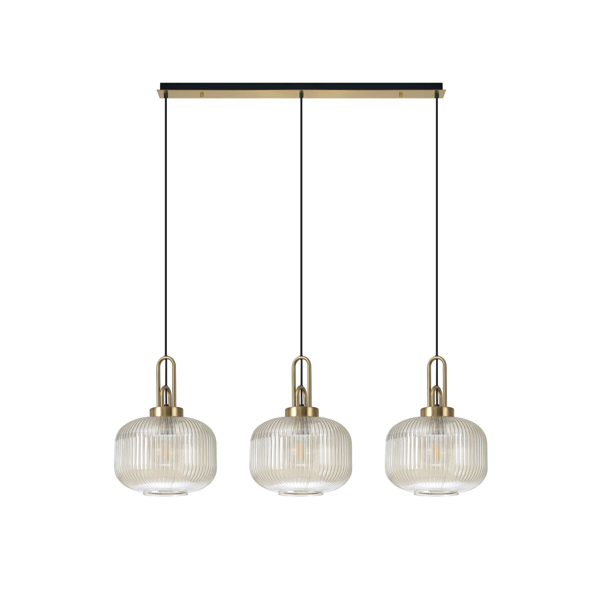 NLK06129 Acme 3 Light Linear Pendant Brass Gold Matt Black