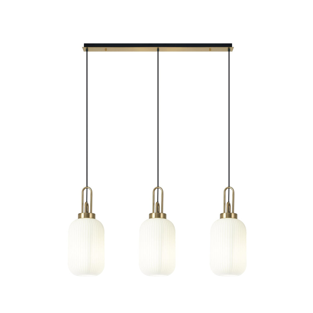 NLK06139 Acme 3 Light Linear Pendant Brass Gold Matt Black