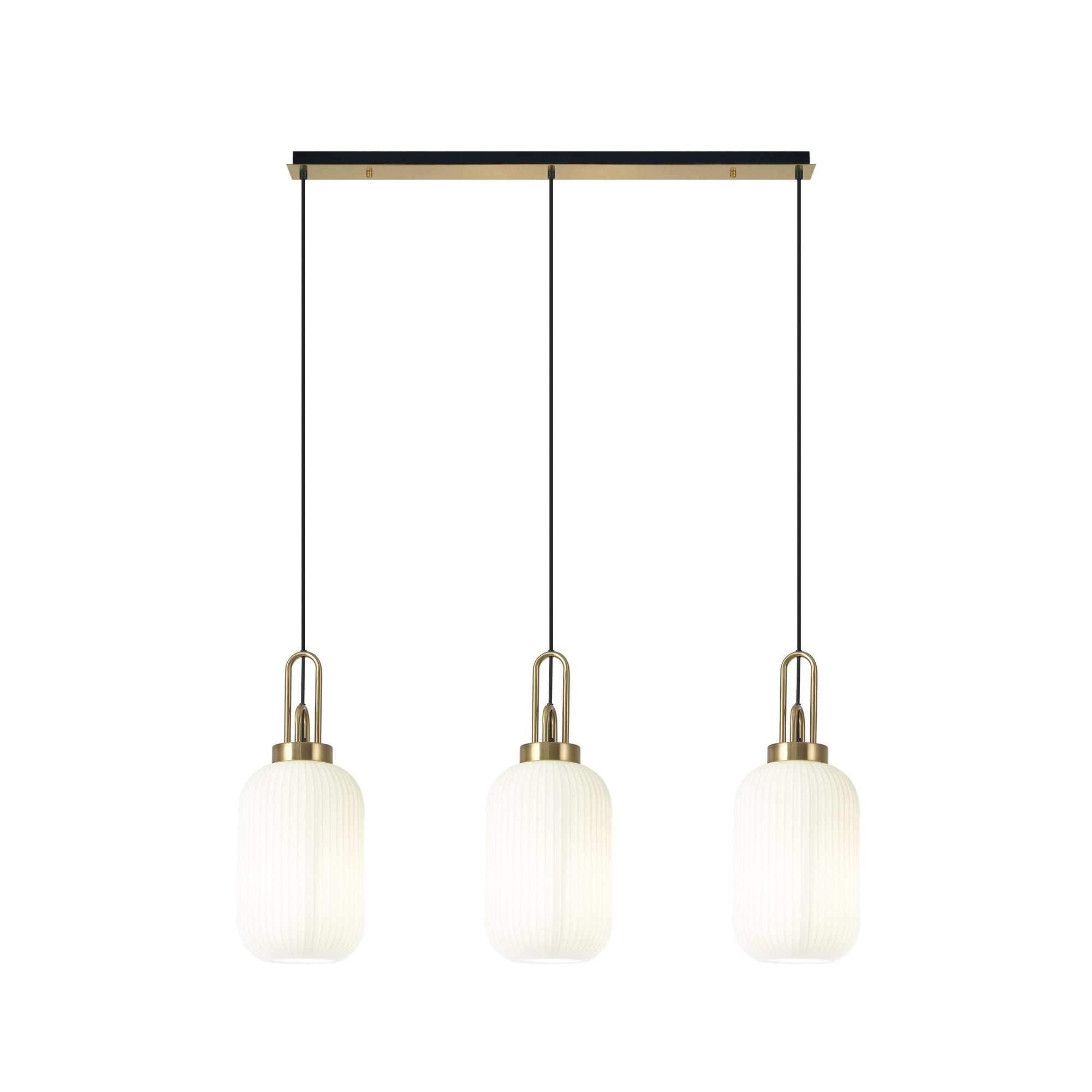 NLK06139 Acme 3 Light Linear Pendant Brass Gold Matt Black