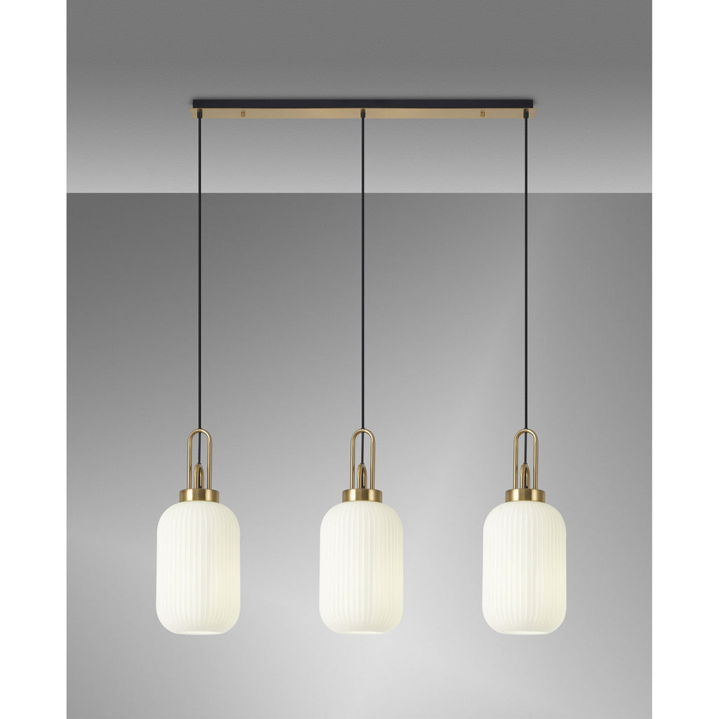 NLK06139 Acme 3 Light Linear Pendant Brass Gold Matt Black