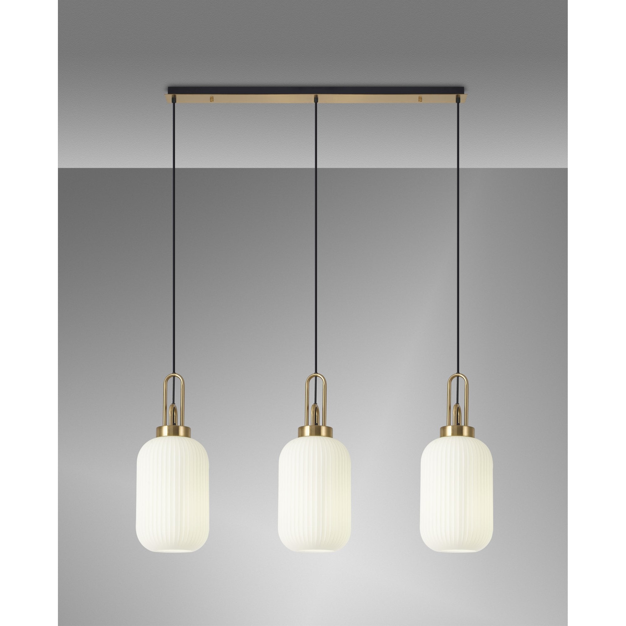 NLK06139 Acme 3 Light Linear Pendant Brass Gold Matt Black