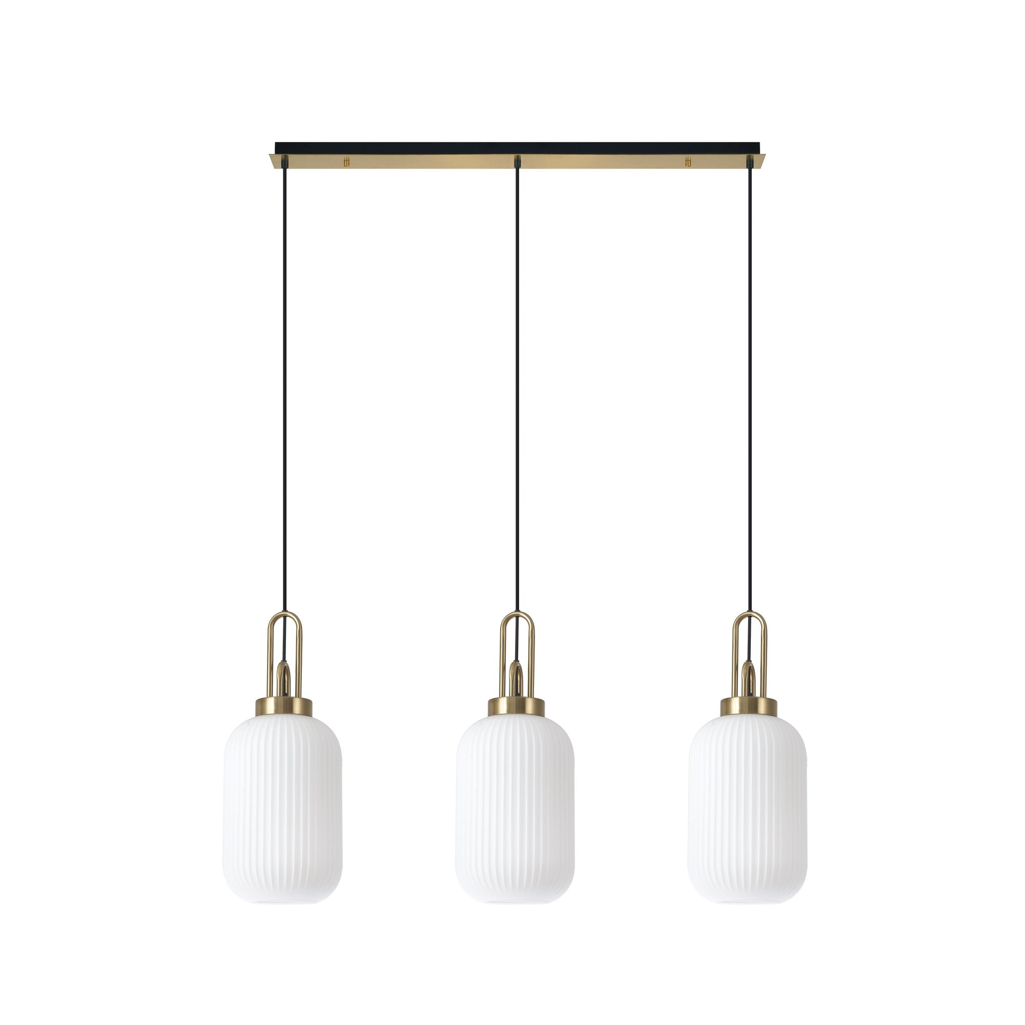 NLK06139 Acme 3 Light Linear Pendant Brass Gold Matt Black