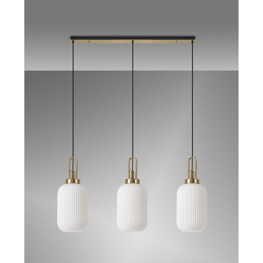 NLK06139 Acme 3 Light Linear Pendant Brass Gold Matt Black