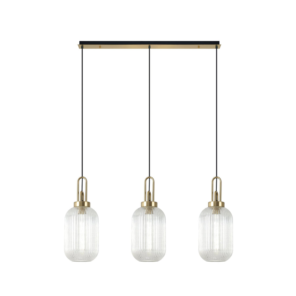 NLK06149 Acme 3 Light Linear Pendant Brass Gold Matt Black