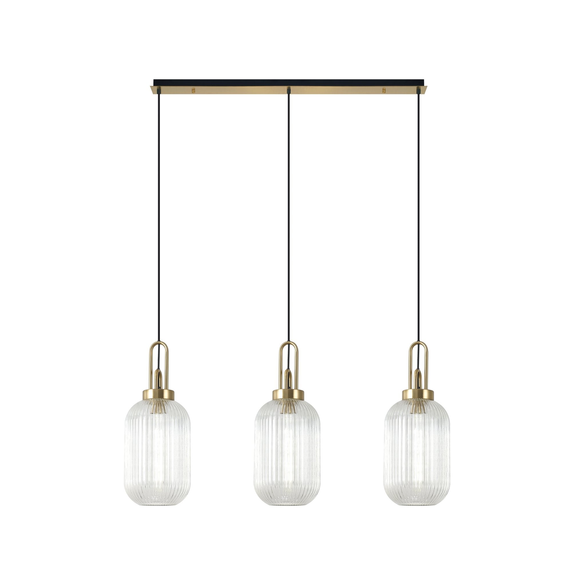 NLK06149 Acme 3 Light Linear Pendant Brass Gold Matt Black