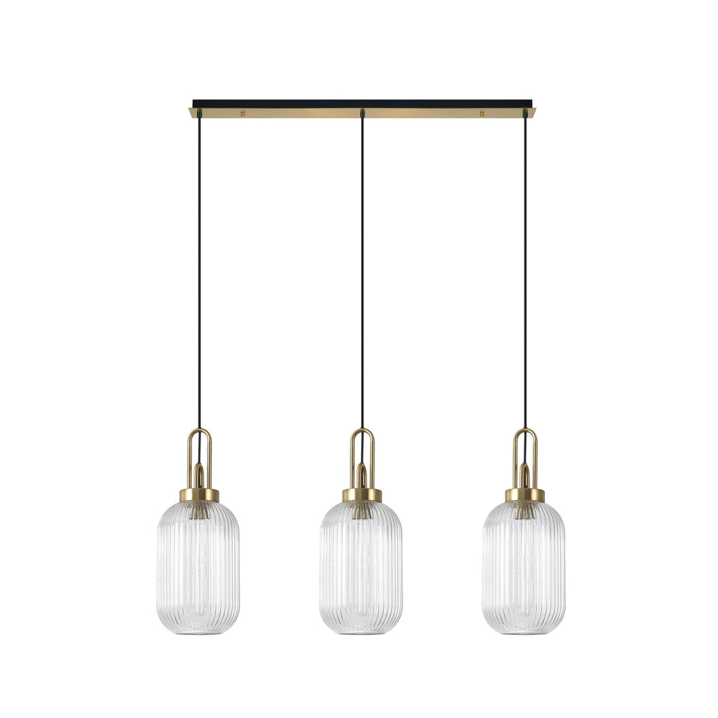 NLK06149 Acme 3 Light Linear Pendant Brass Gold Matt Black