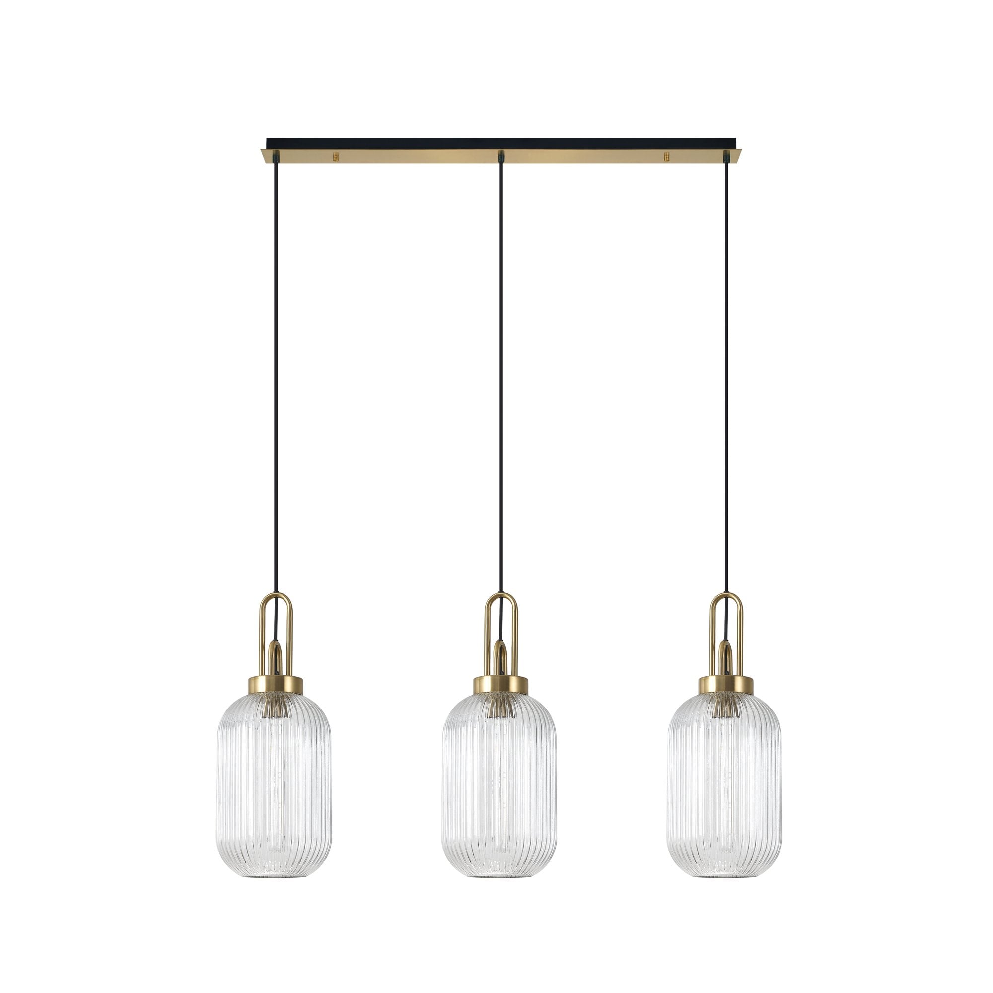 NLK06149 Acme 3 Light Linear Pendant Brass Gold Matt Black
