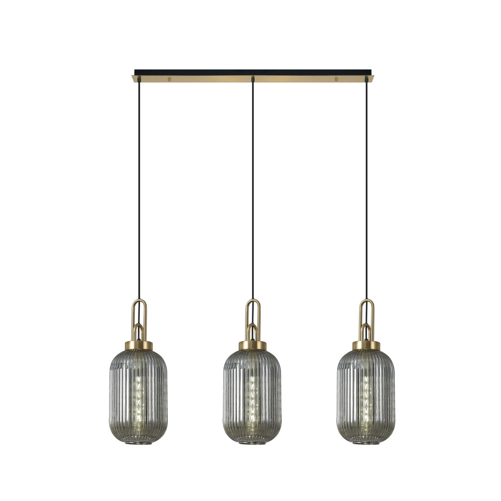 NLK06159 Acme 3 Light Linear Pendant Brass Gold Matt Black