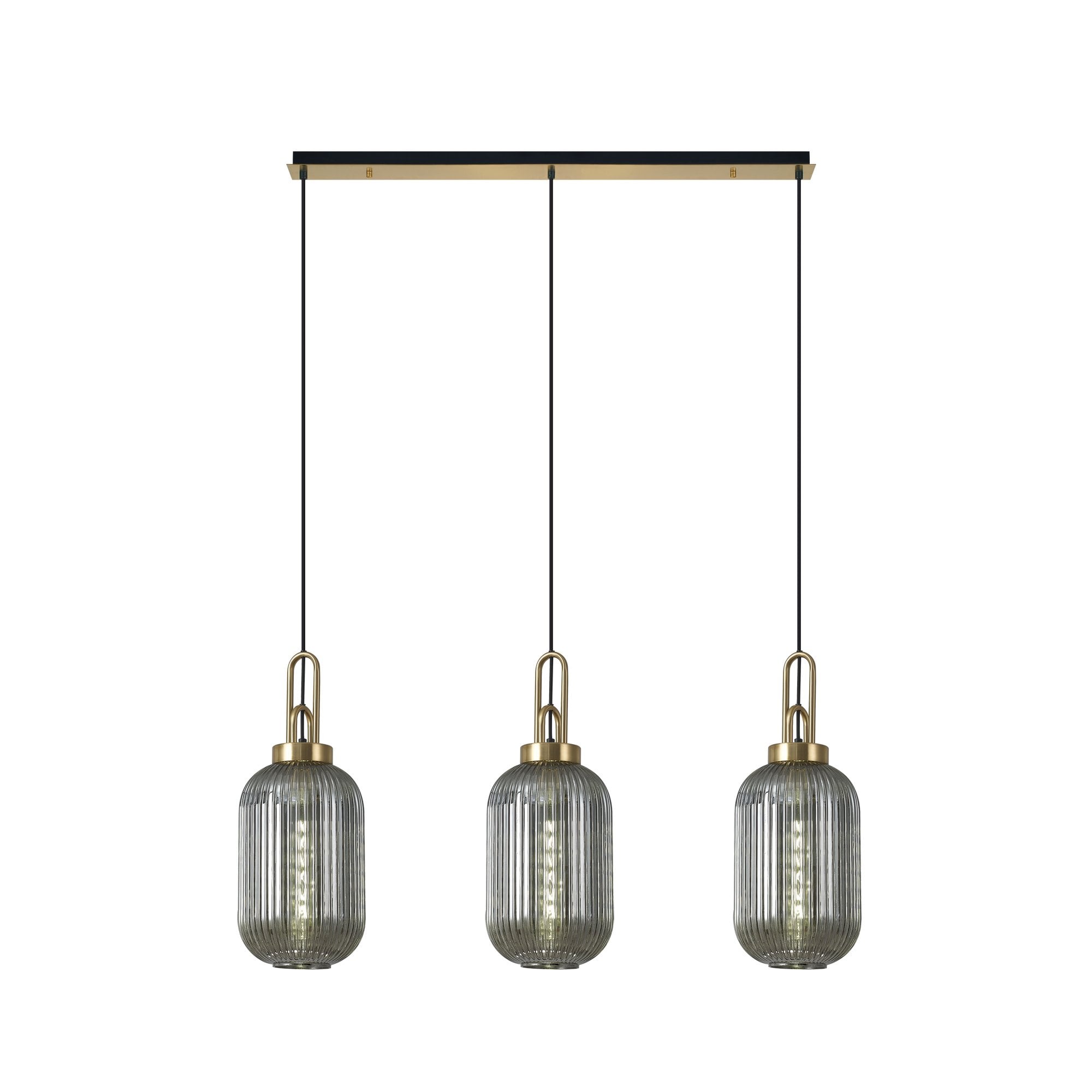 NLK06159 Acme 3 Light Linear Pendant Brass Gold Matt Black