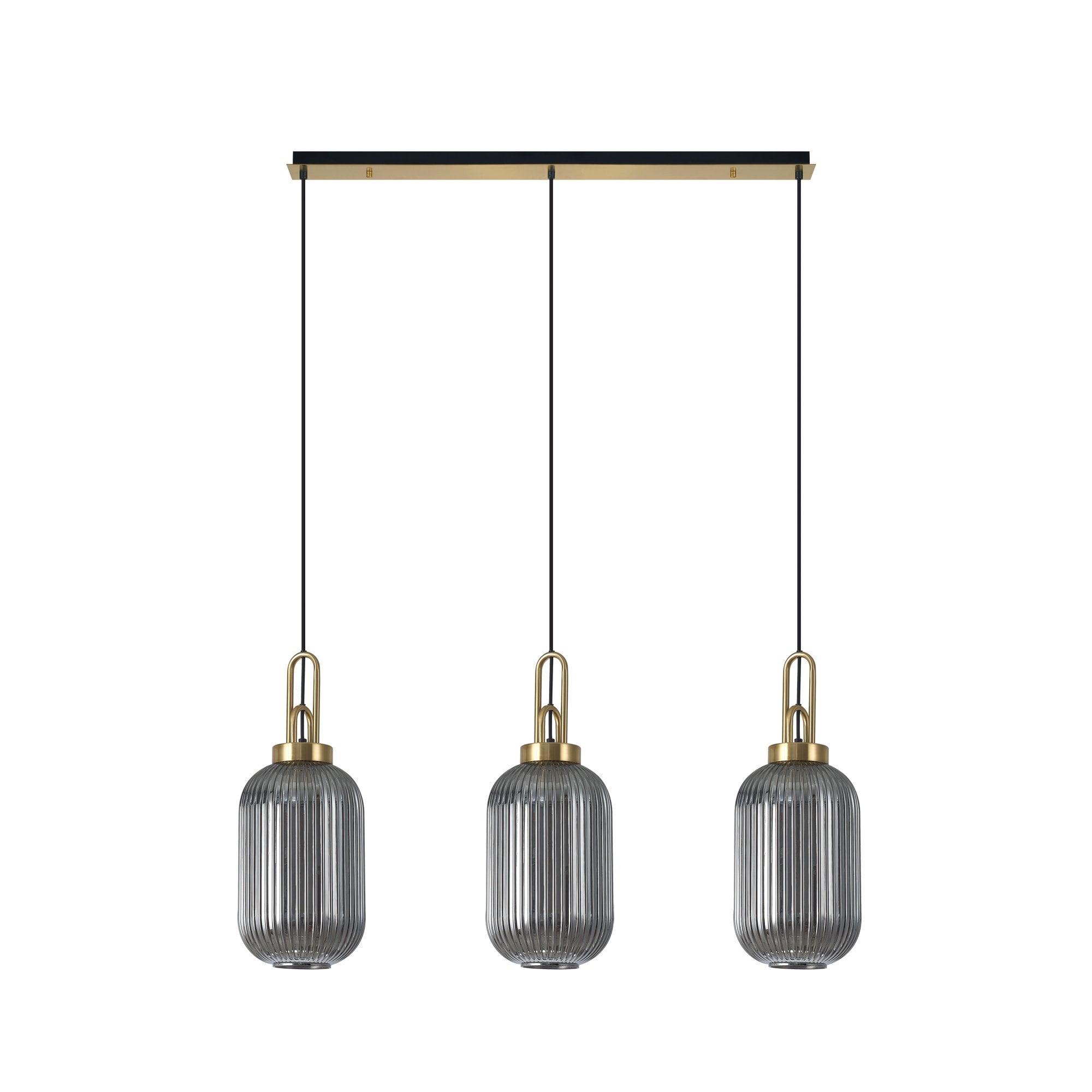 NLK06159 Acme 3 Light Linear Pendant Brass Gold Matt Black