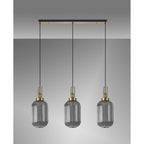 NLK06159 Acme 3 Light Linear Pendant Brass Gold Matt Black