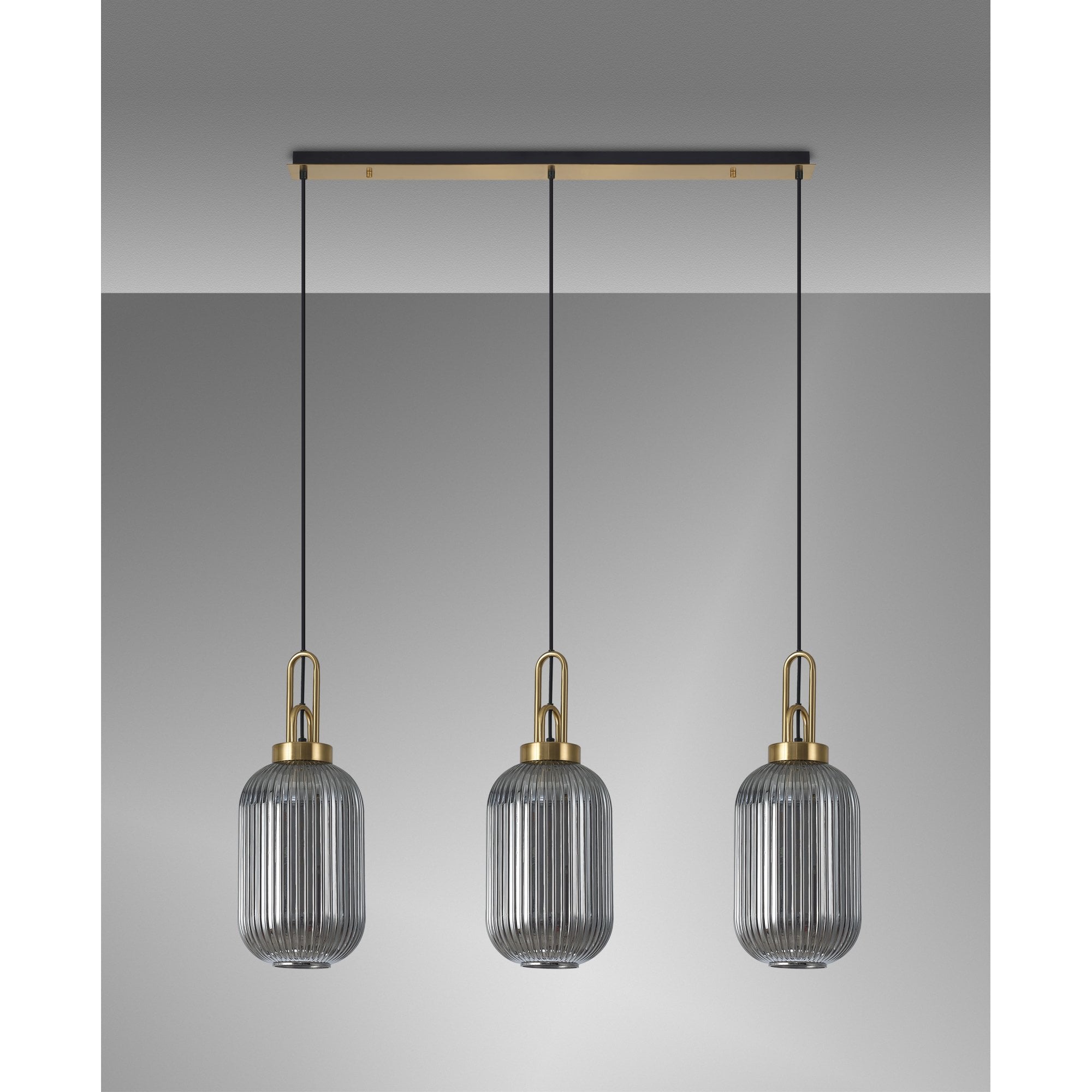 NLK06159 Acme 3 Light Linear Pendant Brass Gold Matt Black
