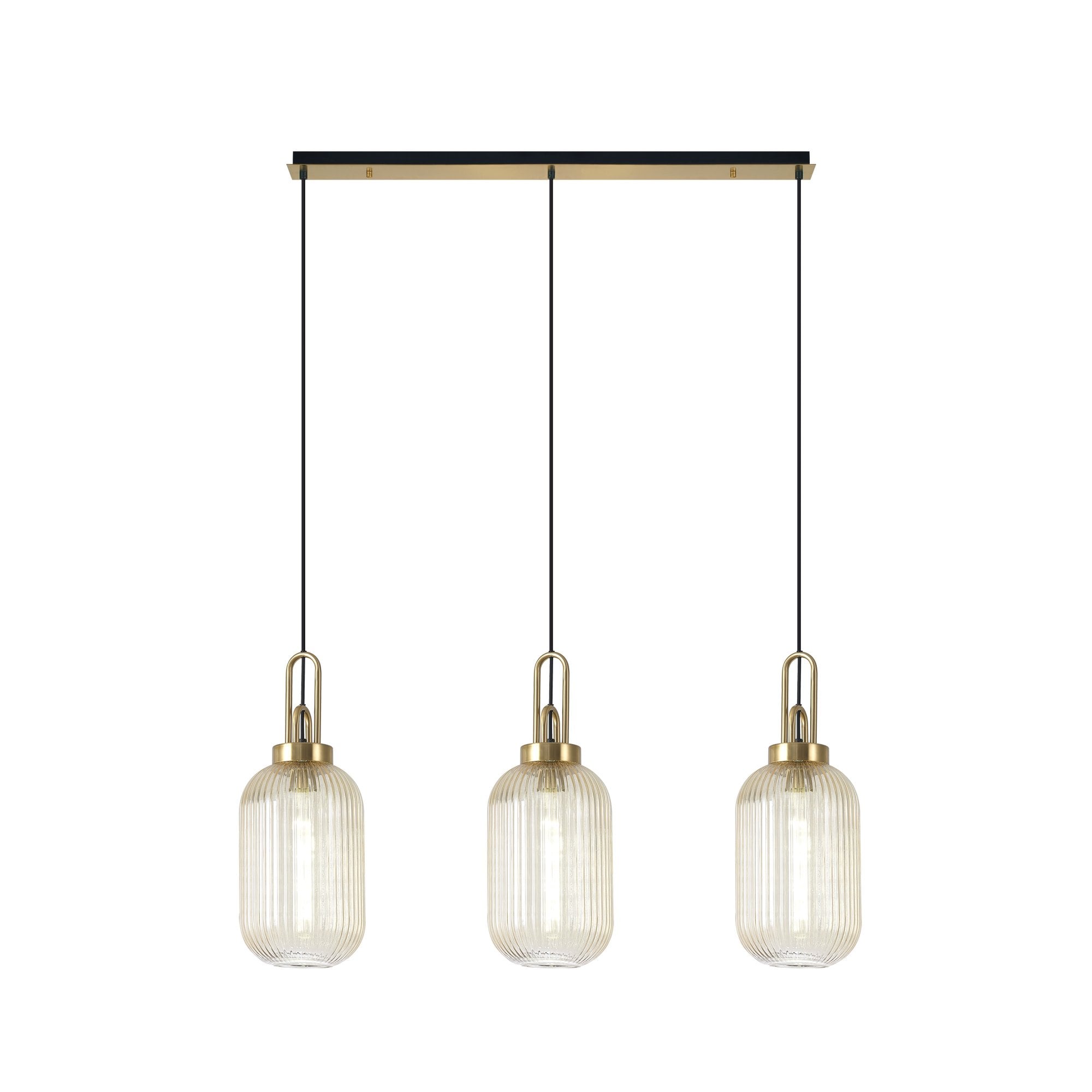 NLK06169 Acme 3 Light Linear Pendant Brass Gold Matt Black