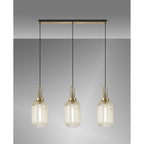NLK06169 Acme 3 Light Linear Pendant Brass Gold Matt Black