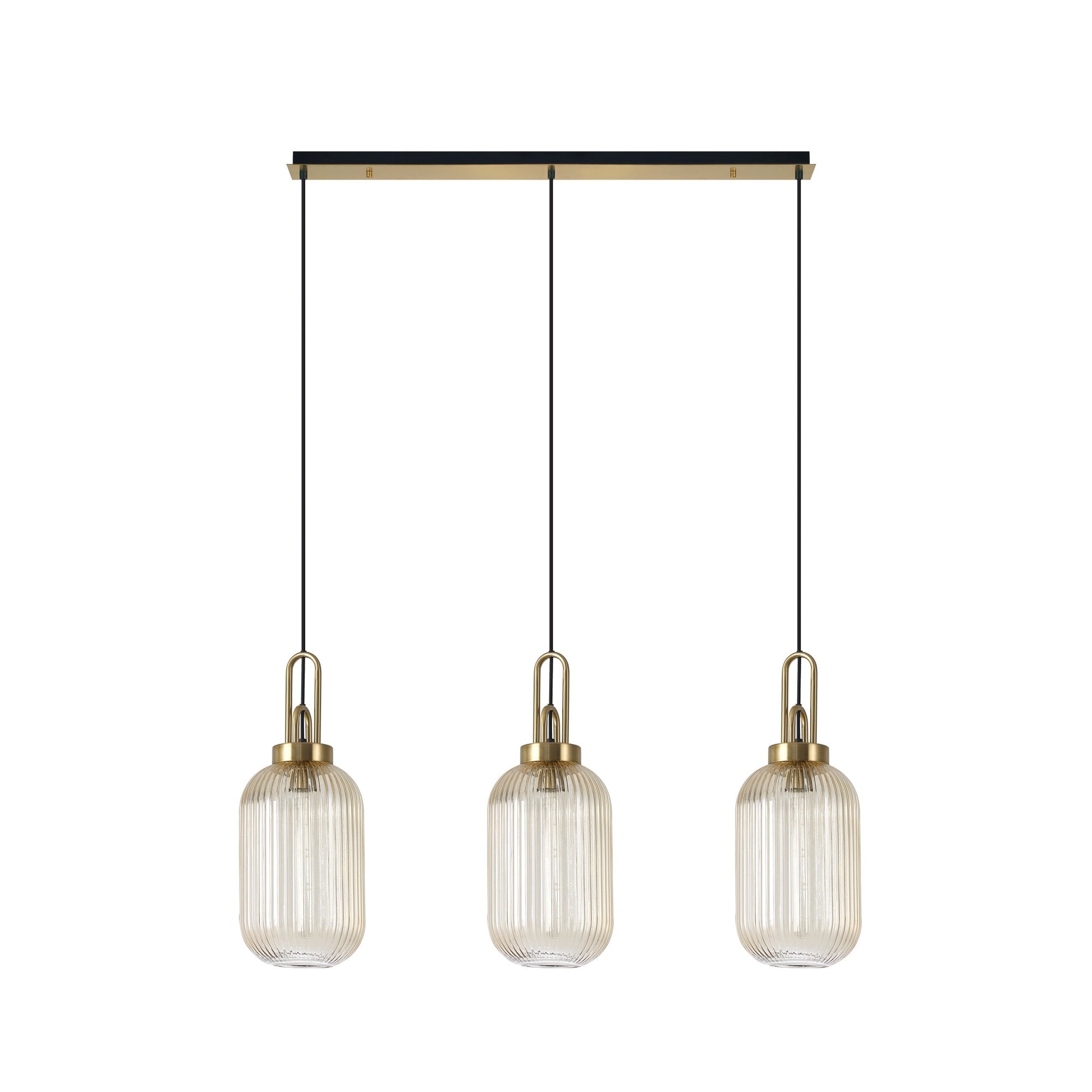 NLK06169 Acme 3 Light Linear Pendant Brass Gold Matt Black