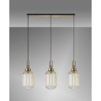 NLK06169 Acme 3 Light Linear Pendant Brass Gold Matt Black