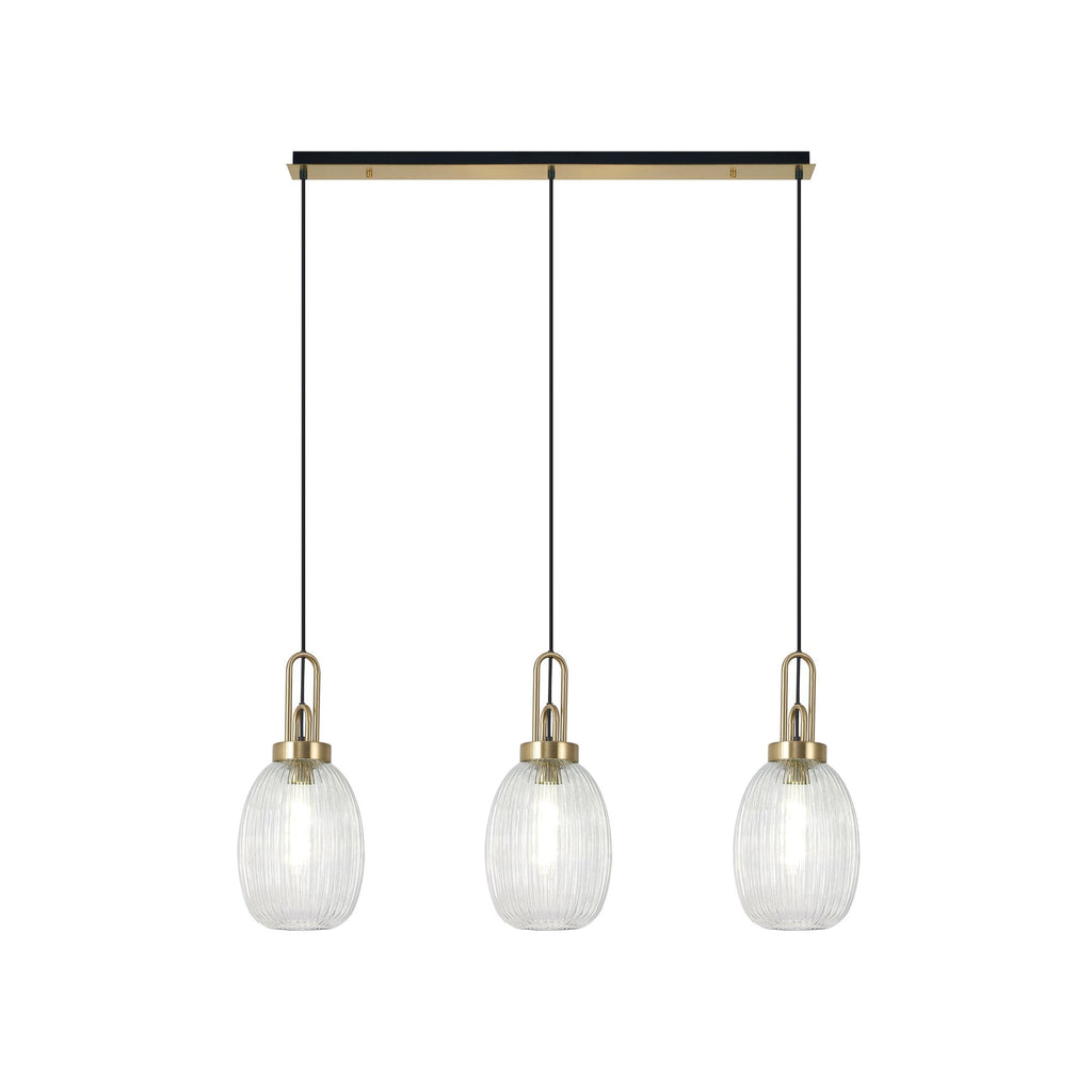 NLK06179 Acme 3 Light Linear Pendant Brass Gold Matt Black
