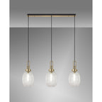 NLK06179 Acme 3 Light Linear Pendant Brass Gold Matt Black