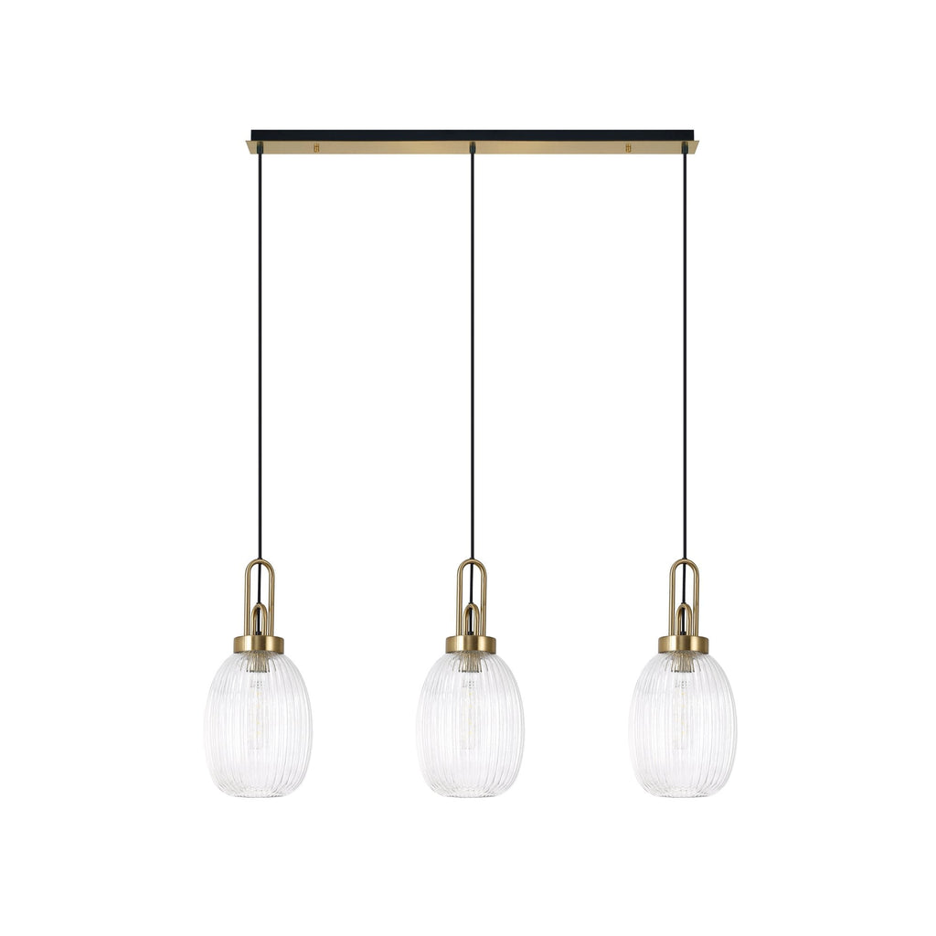 NLK06179 Acme 3 Light Linear Pendant Brass Gold Matt Black