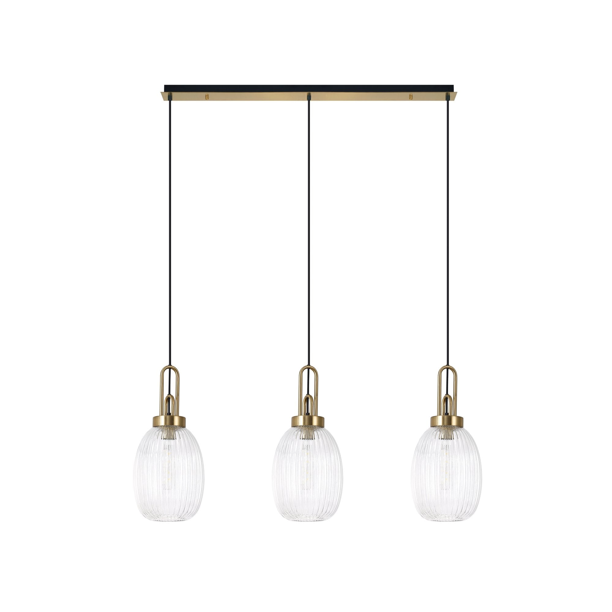 NLK06179 Acme 3 Light Linear Pendant Brass Gold Matt Black